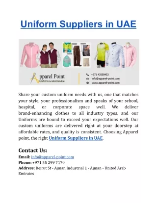 uniform suppliers in uae