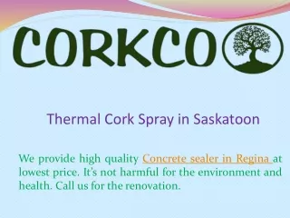 Thermal Cork Spray in Saskatoon