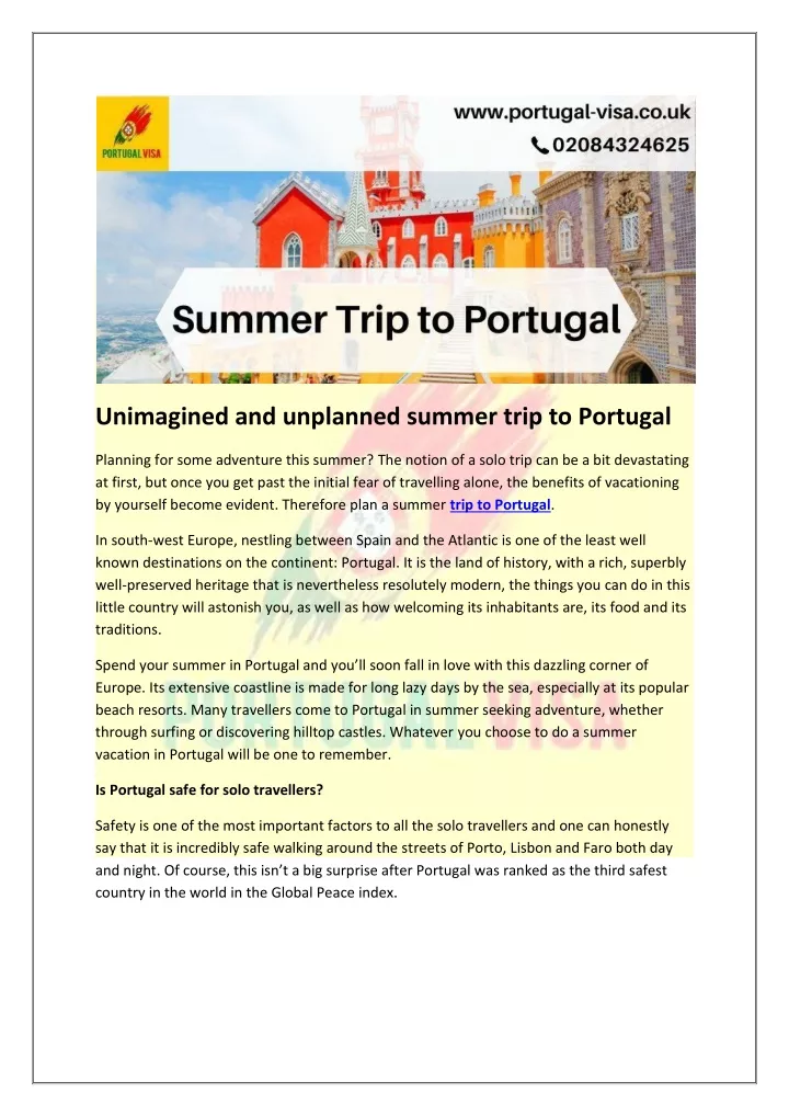 unimagined and unplanned summer trip to portugal