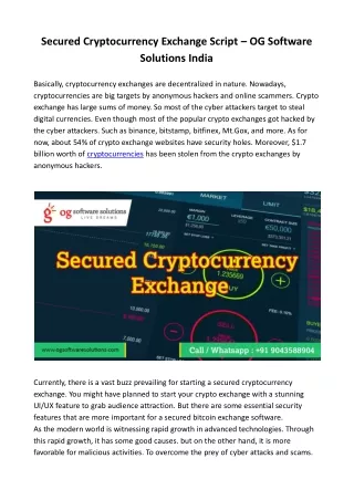 secured cryptocurrency exchange script