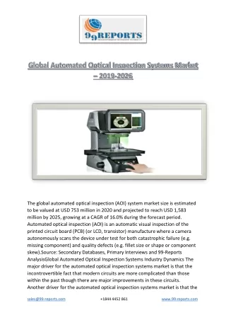 the global automated optical inspection