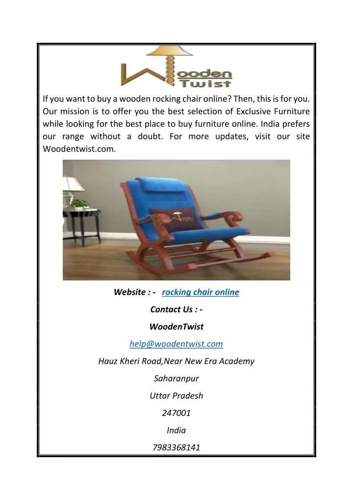 if you want to buy a wooden rocking chair online