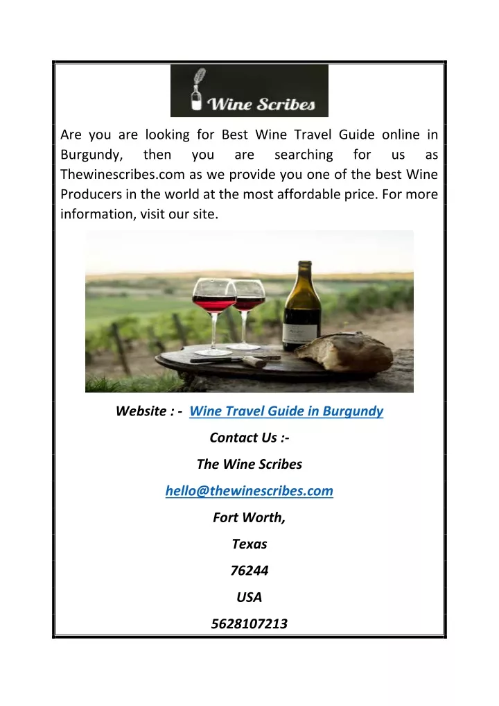 are you are looking for best wine travel guide