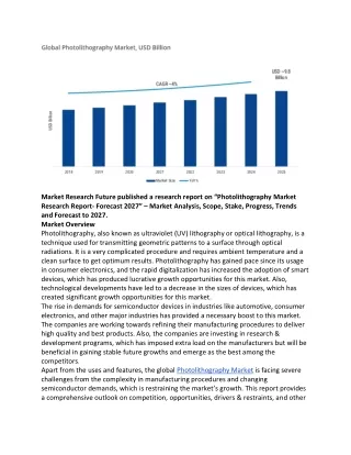 Photolithography Market Growth Rate and Regional Forecast 2027