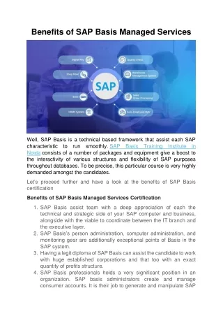 benefits of sap basis managed services