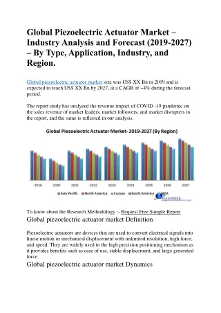 global piezoelectric actuator market industry