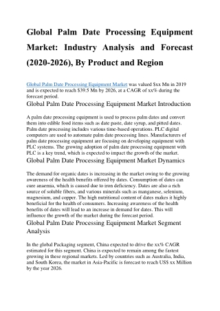 global palm date processing equipment