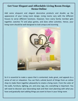 Get Your Elegant and Affordable Living Room Design Items Online-pdf