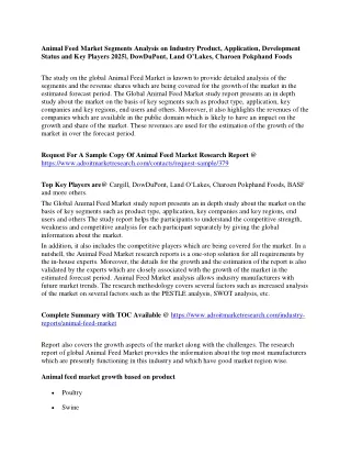 animal feed market segments analysis on industry