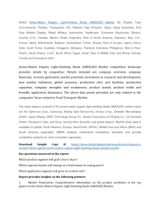 global active matrix organic light emitting diode