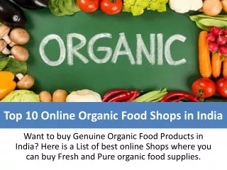 Top 10 Online Organic Food Shops in India