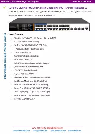 CLR-SWG-L328P POE Switch