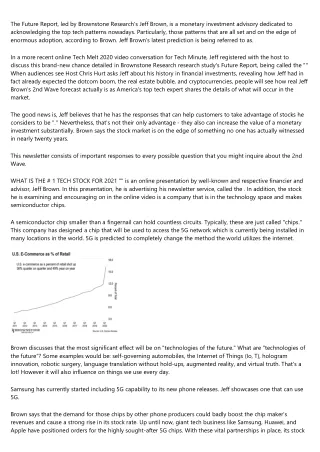 the future report led by brownstone research