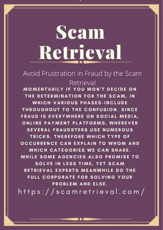 Avoid Frustration in Fraud by the Scam Retrieval