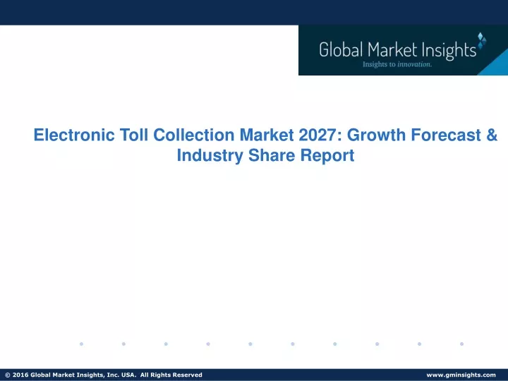 electronic toll collection market 2027 growth