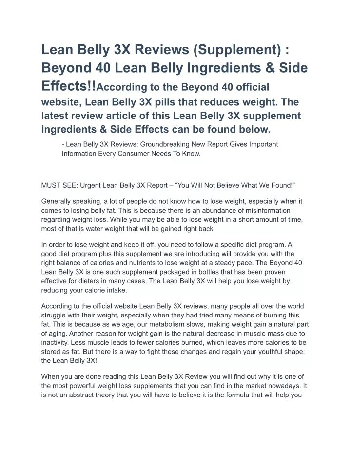 lean belly 3x reviews supplement beyond 40 lean