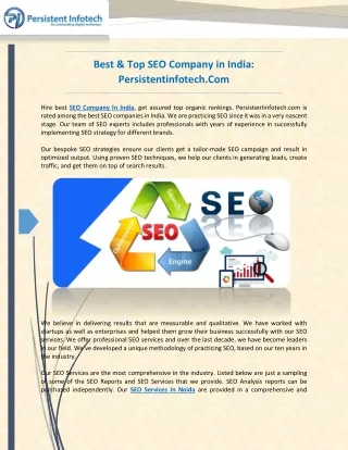 Best & Top SEO Company in India: Persistentinfotech.Com