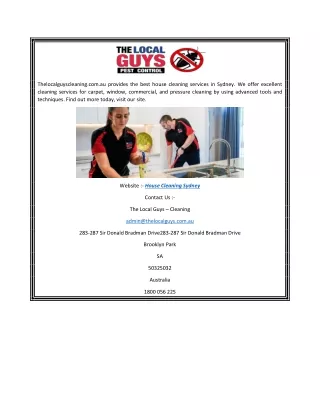 House Cleaning Sydney  Thelocalguyscleaning.com.au