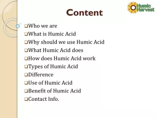Humic Minerals Benefits
