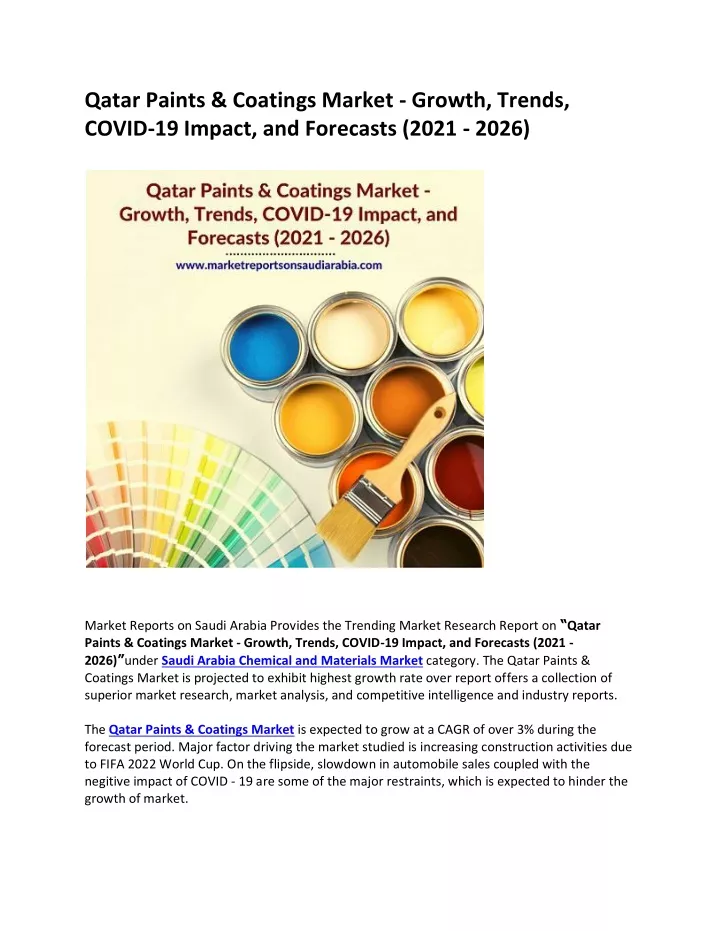 qatar paints coatings market growth trends covid
