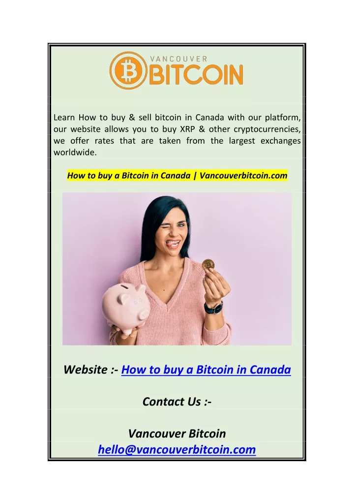 learn how to buy sell bitcoin in canada with