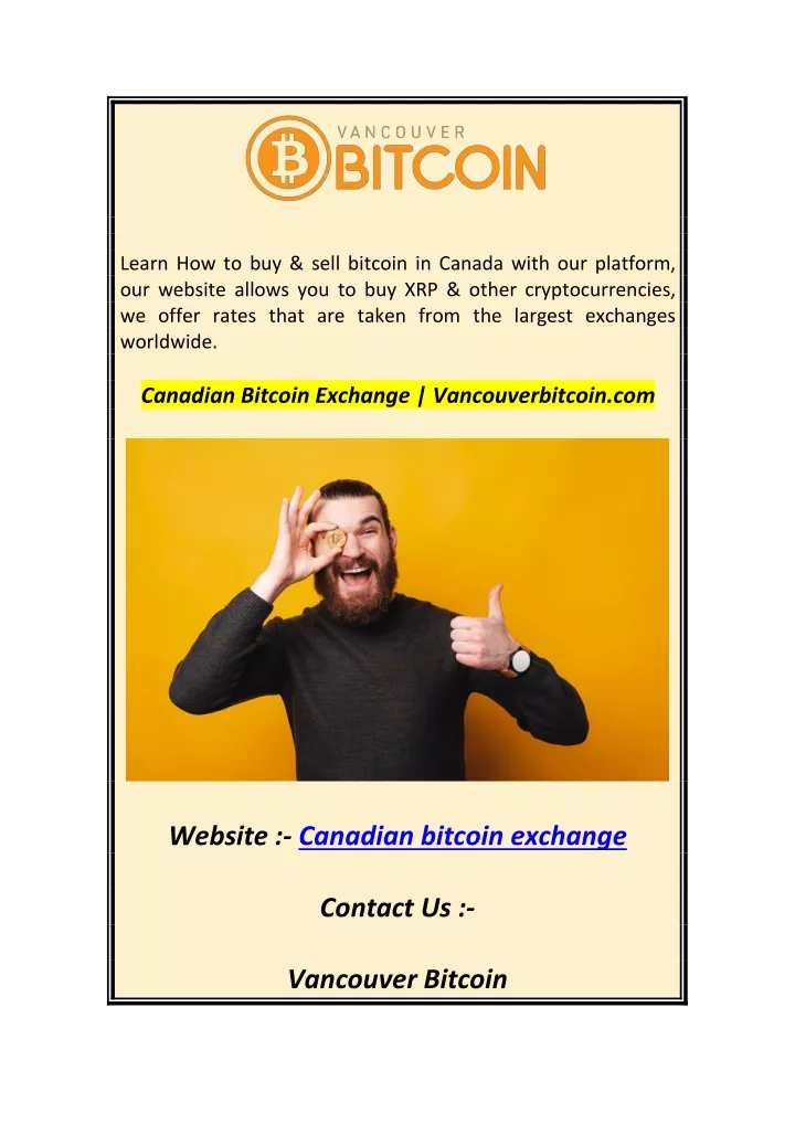 learn how to buy sell bitcoin in canada with