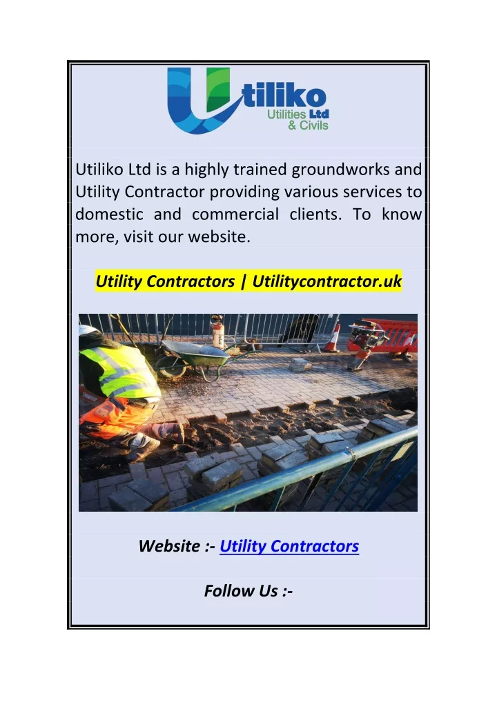 utiliko ltd is a highly trained groundworks