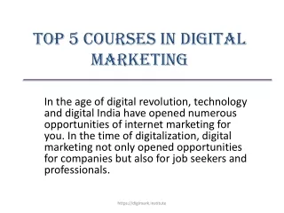 Digital Marketing Courses