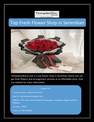 Top Fresh Flower Shop in Seremban