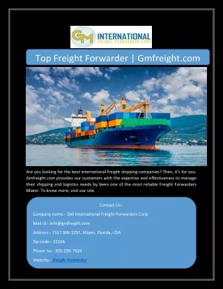 top freight forwarder gmfreight com