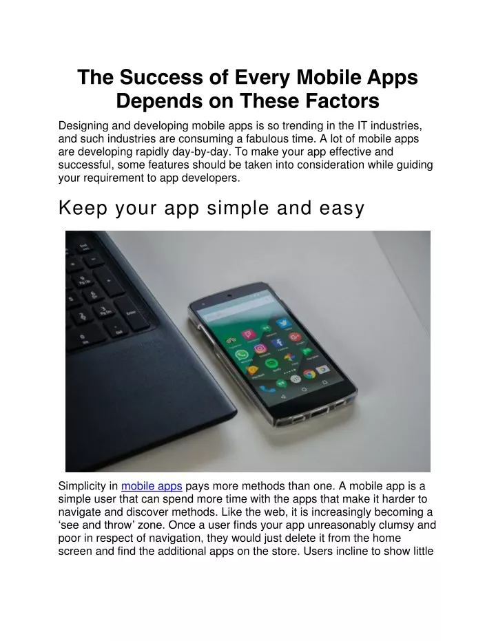 the success of every mobile apps depends on these