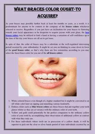 what braces color ought what braces color ought