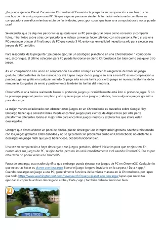 se puede ejecutar planet zoo en una chromebook