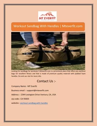 Workout Sandbag With Handles | Mteverfit.com