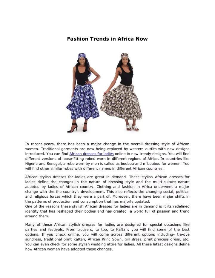 fashion trends in africa now