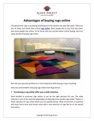 Advantages of buying rugs online