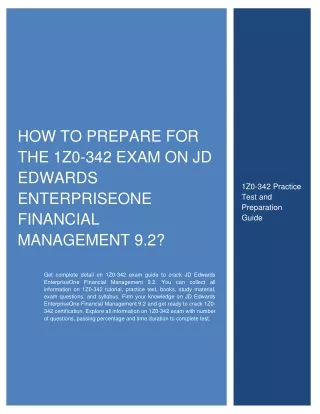 how to prepare for the 1z0 342 exam on jd edwards