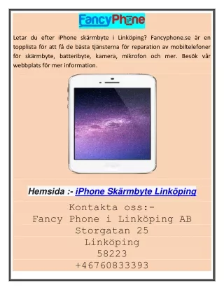 letar du efter iphone sk rmbyte i link ping
