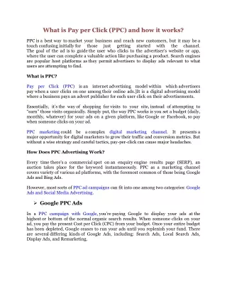What is Pay per Click (PPC) and how it works