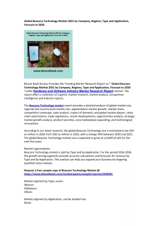 global beacons technology market 2021 by company