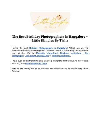 The Best Birthday Photographers in Bangalore - Little Dimples By Tisha