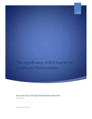 BLS For Healthcare Providers Houston -STBI
