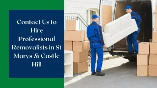 Contact Us to Hire Professional Removalists in St Marys & Castle Hill