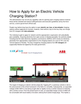 How to Apply for an Electric Vehicle Charging Station.