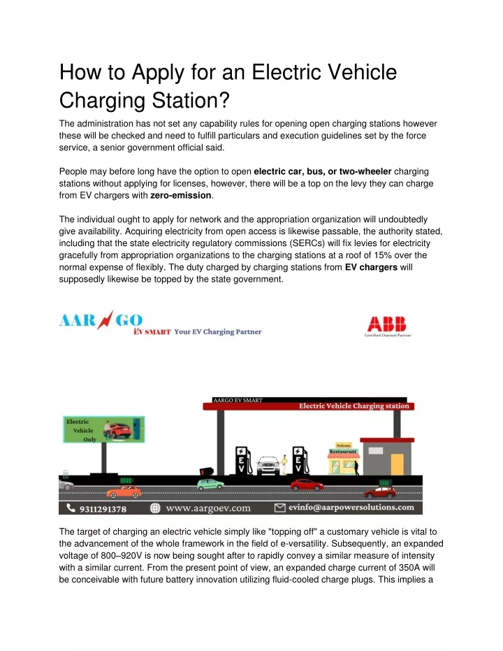 how to apply for an electric vehicle charging