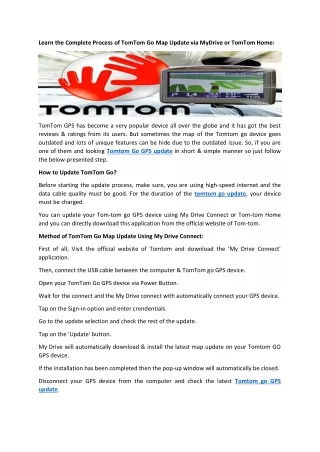 Tomtom go update | TomTom GO GPS Update