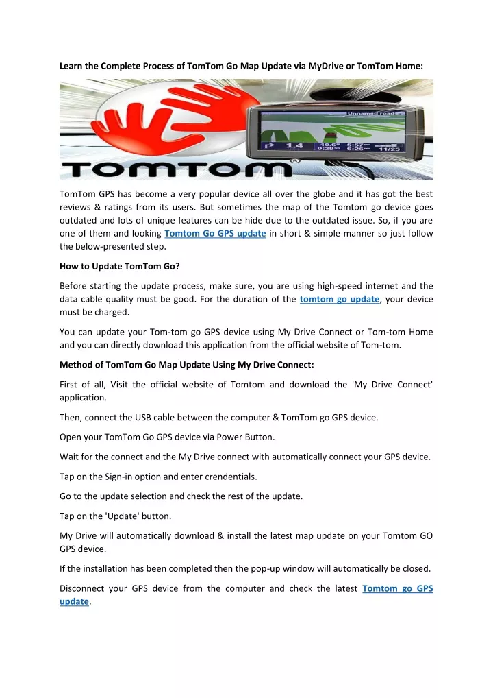 learn the complete process of tomtom