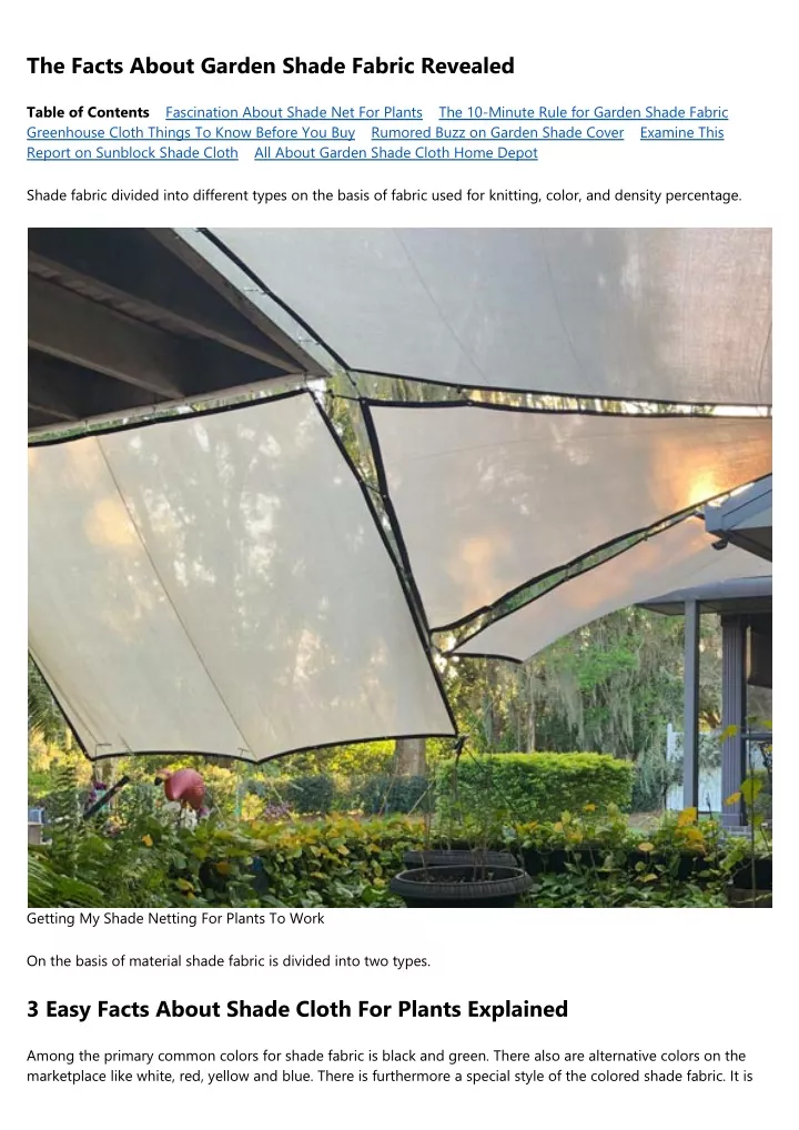 the facts about garden shade fabric revealed