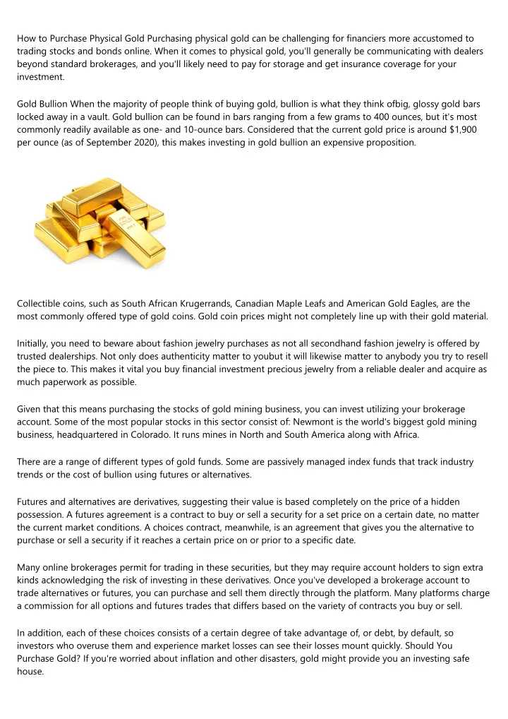 how to purchase physical gold purchasing physical