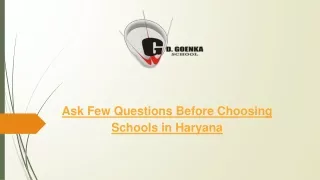 ask few questions before choosing schools in haryana